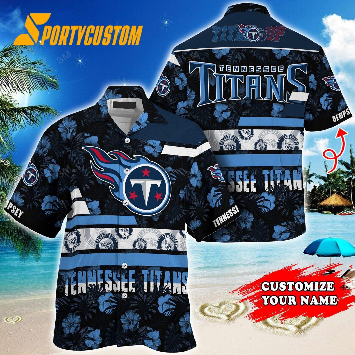 Tennessee Titans Flower Summer Limited Custom Name Hawaiian Shirt