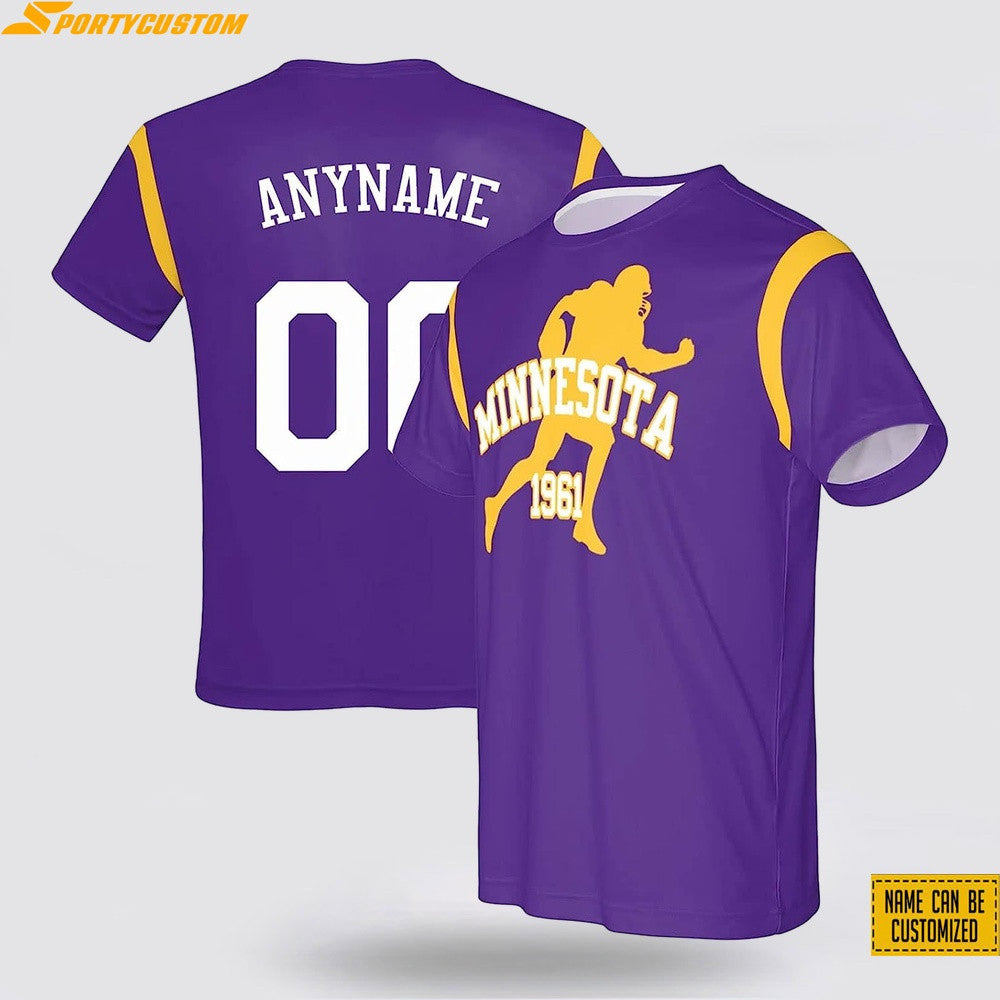 Minnesota Vikings Player Custom Name & Number All Over Printed T-Shirt - Purple