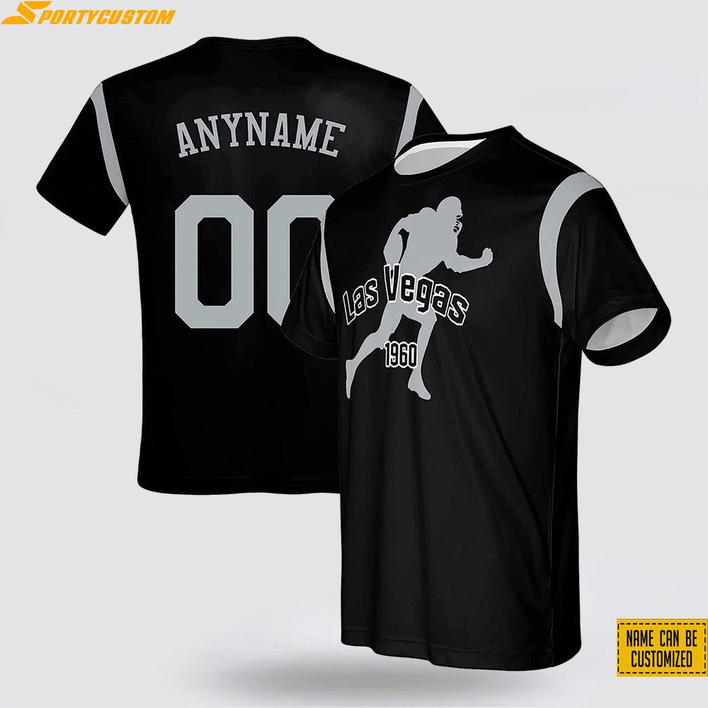 Las Vegas Raiders Player Custom Name & Number All Over Printed T-Shirt - Black