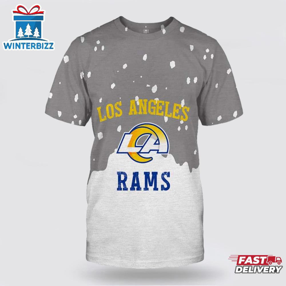 Los Angeles Rams Snowy All Over Printed T-Shirt - Gray