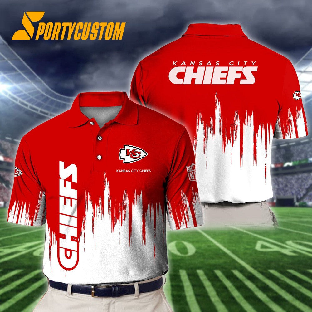 Kansas City Chiefs Football Team Logo Design 3D Printed Polo Shirt - Red