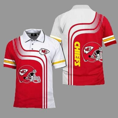 New England Patriots Logo Football Team Design 3D Printed Polo Shirt - White/Red