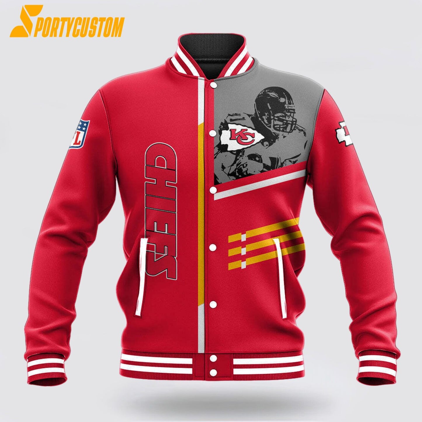 Kansas City Chiefs Player Baseball Jacket Varsity Jacket - Red - All-Over-Printed Jacket