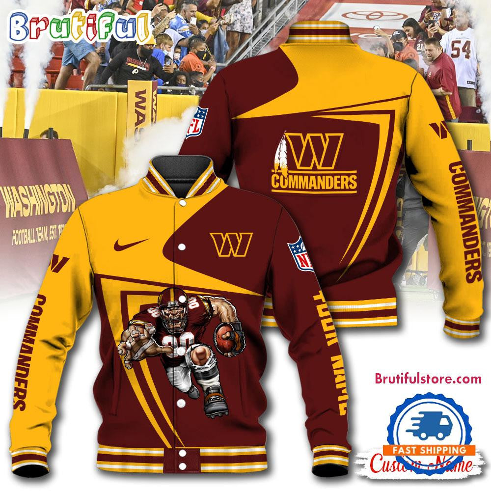 Washington Commanders Football Mascot Limited New Design Baseball Jacket Varsity Jacket - Red - All-Over-Printed Jacket