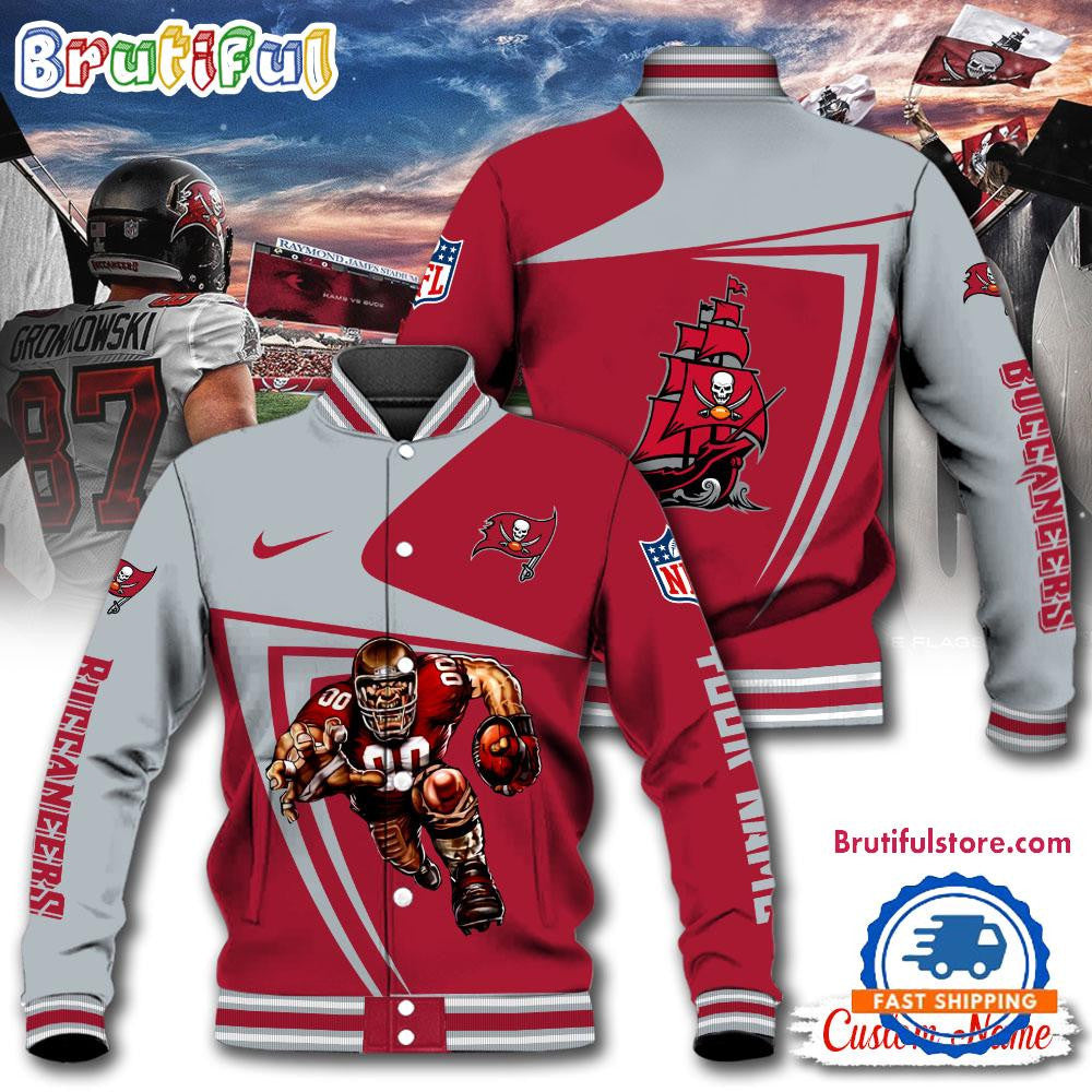 Tampa Bay Buccaneers Football Mascot Limited New Design Baseball Jacket Varsity Jacket - Red - All-Over-Printed Jacket