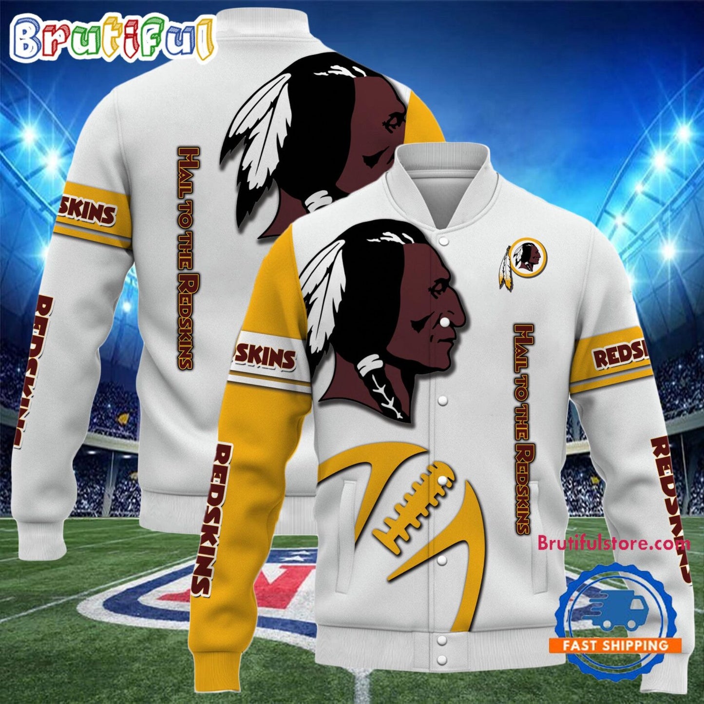 Washington Commanders 2024 Limited Edition New Design Baseball Jacket Varsity Jacket - White - All-Over-Printed Jacket