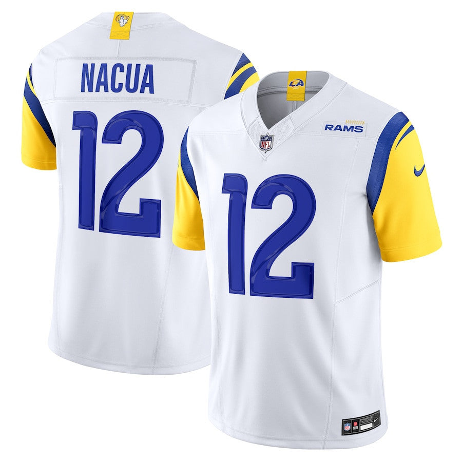 Puka Nacua 12 Los Angeles Rams Vapor F.U.S.E. Limited Player Men Jersey - White