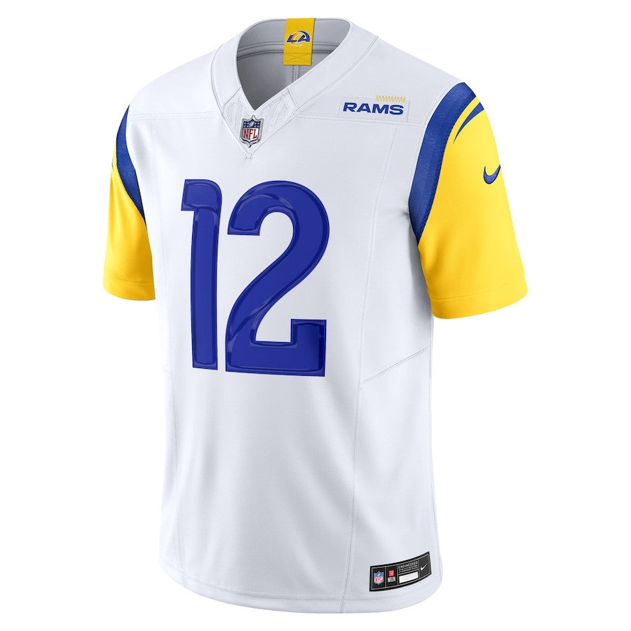 Puka Nacua 12 Los Angeles Rams Vapor F.U.S.E. Limited Player Men Jersey - White