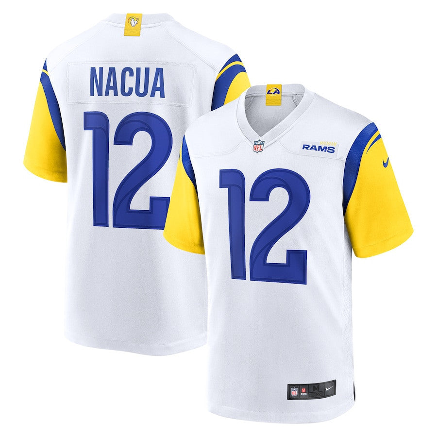 Puka Nacua 12 Los Angeles Rams Youth Game Player Jersey - White
