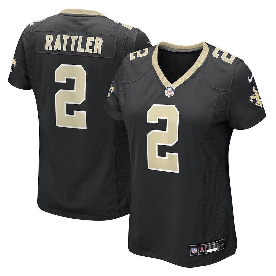 Spencer Rattler 2 New Orleans Saints Women's Team Game Jersey - Black