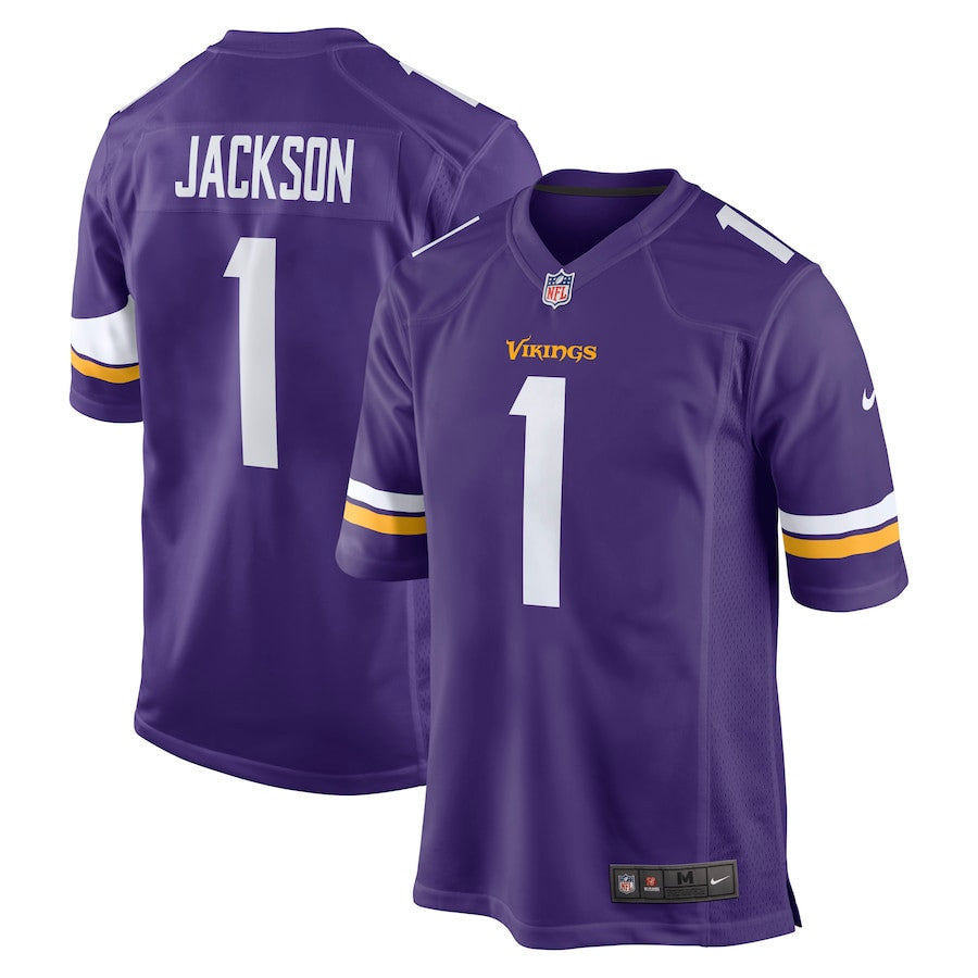 Donovan Jackson 1 Minnesota Vikings 2025 Draft First Round Pick Game Men Jersey - Purple