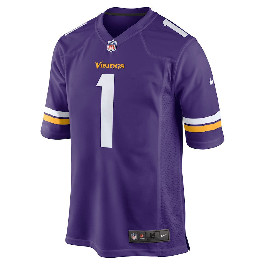 Donovan Jackson 1 Minnesota Vikings 2025 Draft First Round Pick Game Men Jersey - Purple