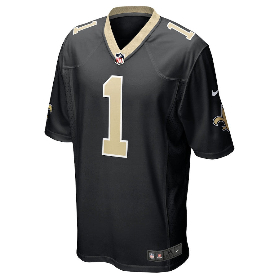 Kelvin Banks Jr. 1 New Orleans Saints 2025 Draft First Round Pick Game Men Jersey - Black