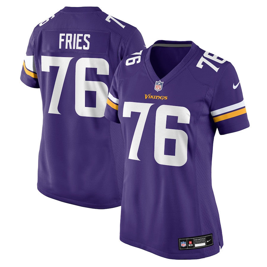 Will Fries 76 Minnesota Vikings Women's Team Game Jersey - Purple