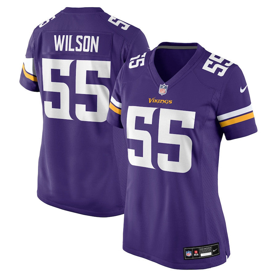 Eric Wilson 55 Minnesota Vikings Women's Team Game Jersey - Purple