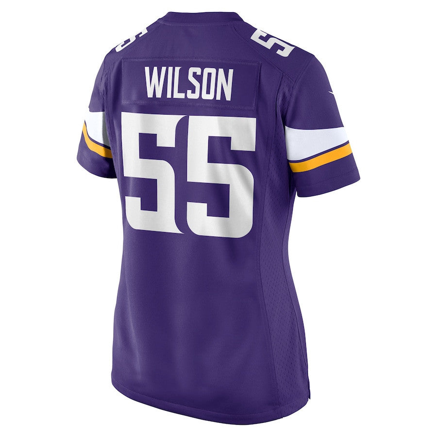 Eric Wilson 55 Minnesota Vikings Women's Team Game Jersey - Purple