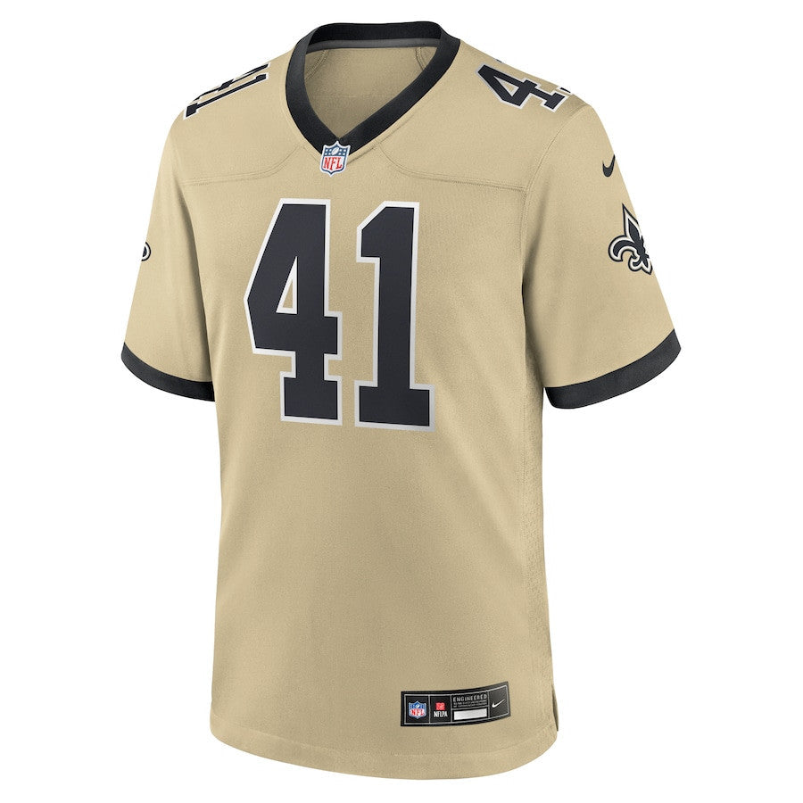 Alvin Kamara 41 New Orleans Saints Gameday Golds Alternate Game Men Jersey - Gold