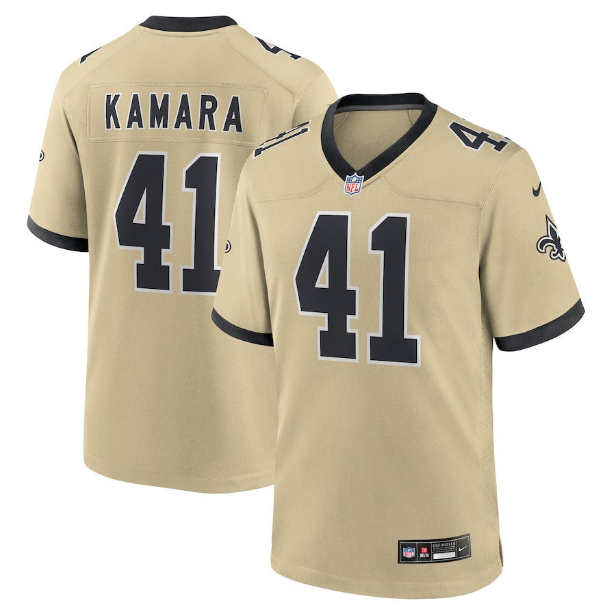 Alvin Kamara 41 New Orleans Saints Gameday Golds Alternate Game Men Jersey - Gold