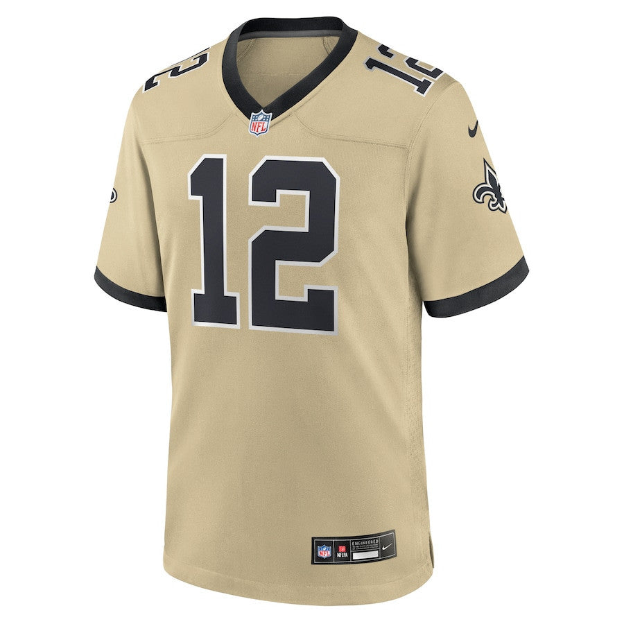 Chris Olave 12 New Orleans Saints Gameday Golds Alternate Game Men Jersey - Gold
