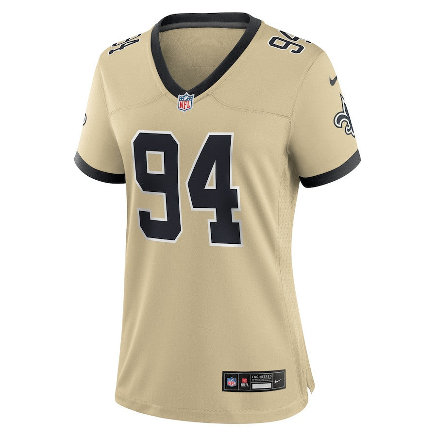Cameron Jordan 94 New Orleans Saints Women's Gameday Golds Alternate Game Jersey - Gold