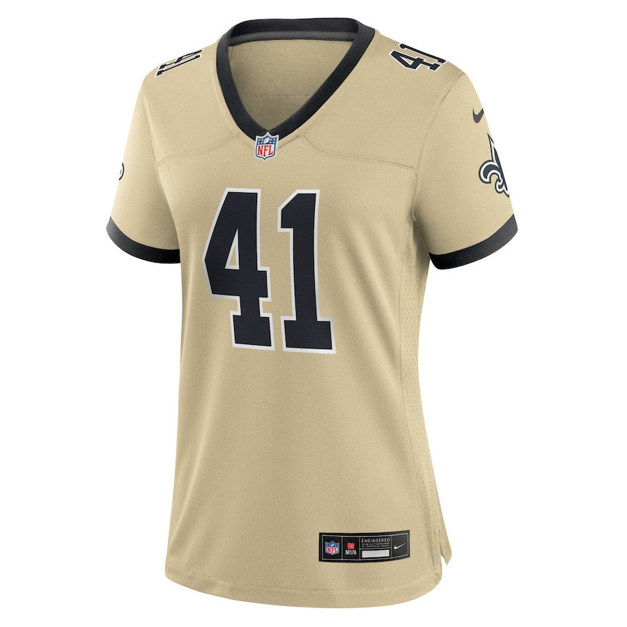 Alvin Kamara 41 New Orleans Saints Women's Gameday Golds Alternate Game Jersey - Gold