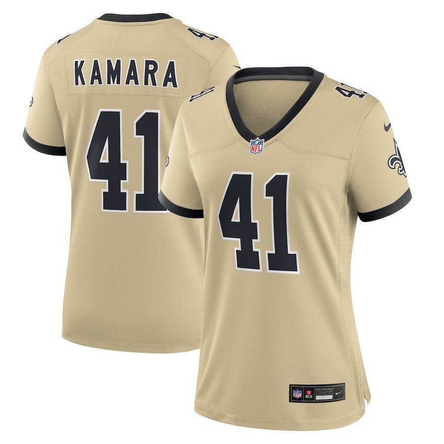 Alvin Kamara 41 New Orleans Saints Women's Gameday Golds Alternate Game Jersey - Gold