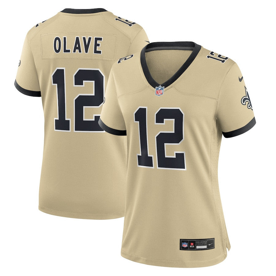Chris Olave 12 New Orleans Saints Women's Gameday Golds Alternate Game Jersey - Gold