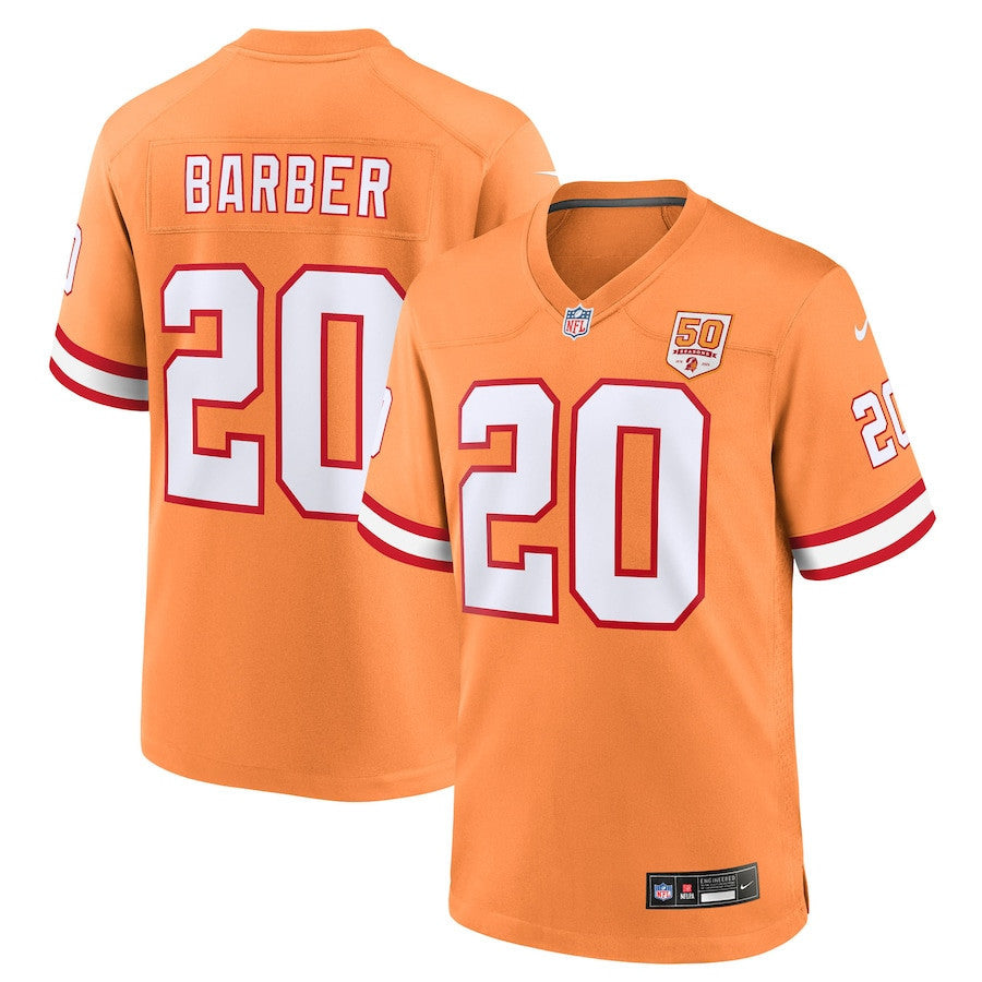 Ronde Barber 20 Tampa Bay Buccaneers 50th Season Game Men Jersey - Creamsicle
