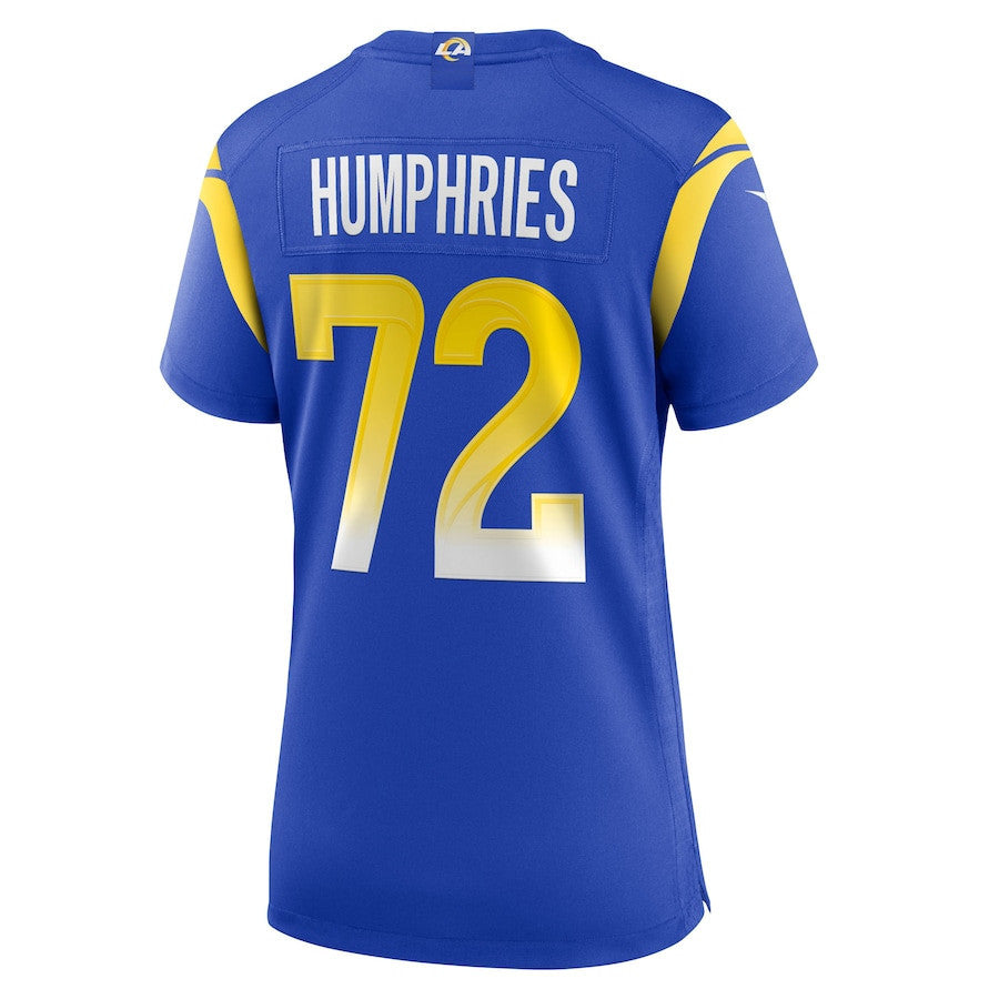 D.J. Humphries 72 Los Angeles Rams Women's Team Game Jersey - Royal