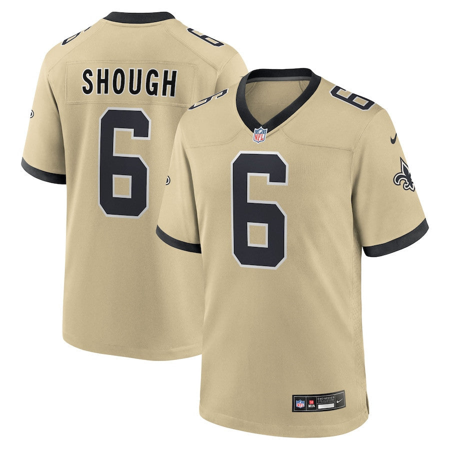 Tyler Shough 6 New Orleans Saints Alternate Game Men Jersey - Gold