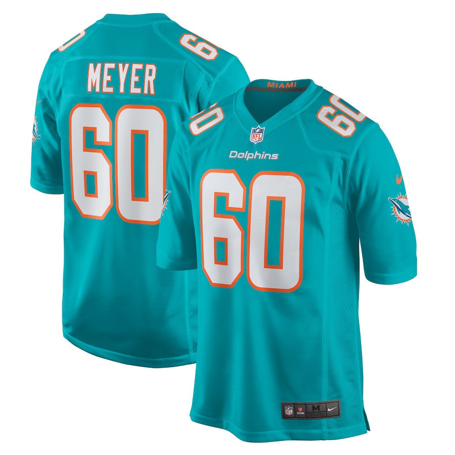 Andrew Meyer 60 Miami Dolphins Game Men Jersey - Aqua