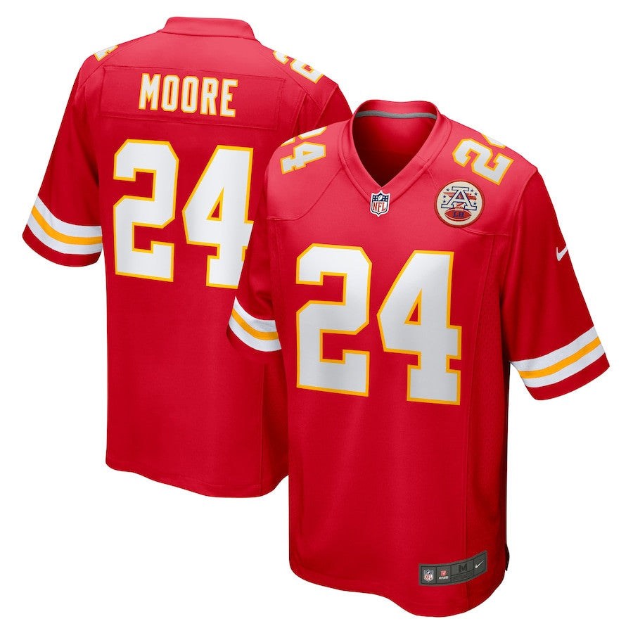 Skyy Moore 24 Kansas City Chiefs Game Men Jersey - Red