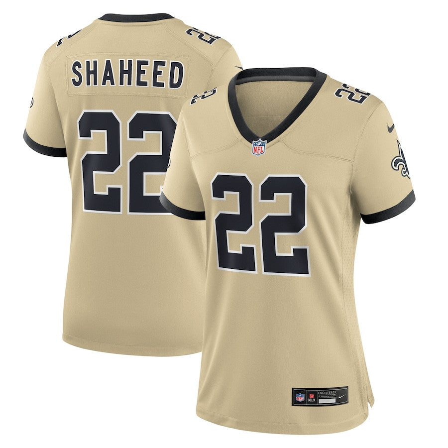 Rashid Shaheed 22 New Orleans Saints Women's Alternate Game Player Jersey - Gold