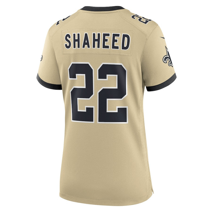 Rashid Shaheed 22 New Orleans Saints Women's Alternate Game Player Jersey - Gold