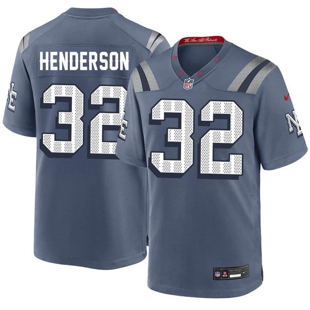 TreVeyon Henderson 32 New England Patriots Vapor F.U.S.E. Limited Rivalry Series Men Jersey - Blue Gray