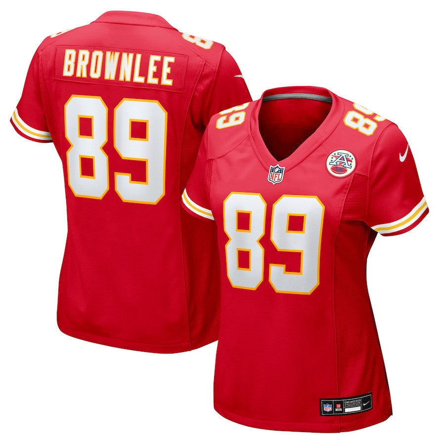 Jason Brownlee 89 Kansas City Chiefs Women's Team Game Jersey - Red