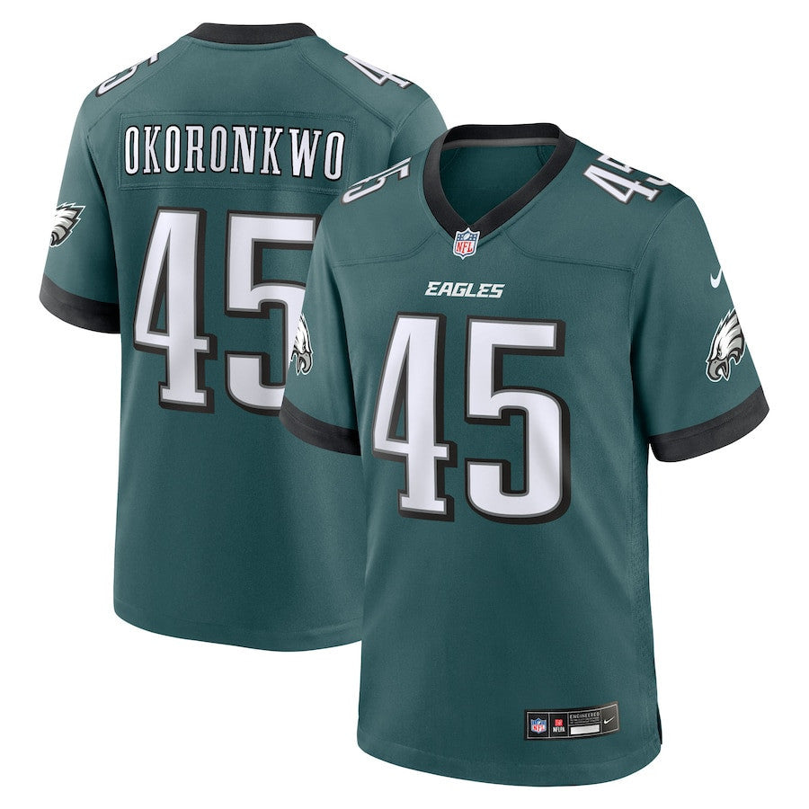 Ogbonnia Okoronkwo 45 Philadelphia Eagles Team Game Men Jersey - Midnight Green