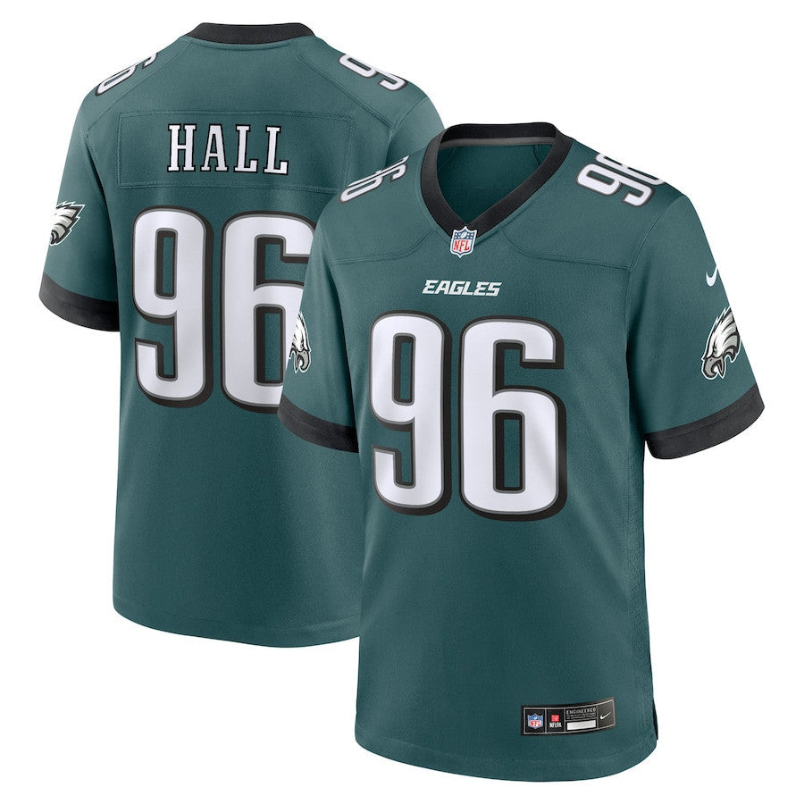 Gabe Hall 96 Philadelphia Eagles Team Game Men Jersey - Midnight Green