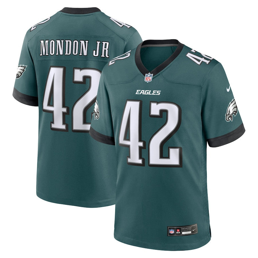 Smael Mondon Jr. 42 Philadelphia Eagles Team Game Men Jersey - Midnight Green