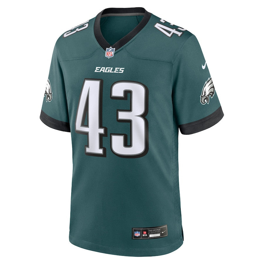 Ben VanSumeren 43 Philadelphia Eagles Team Game Men Jersey - Midnight Green
