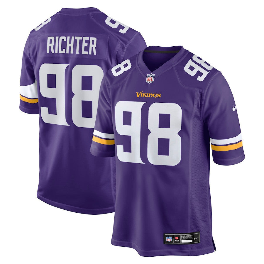 Bo Richter 98 Minnesota Vikings Team Game Men Jersey - Purple