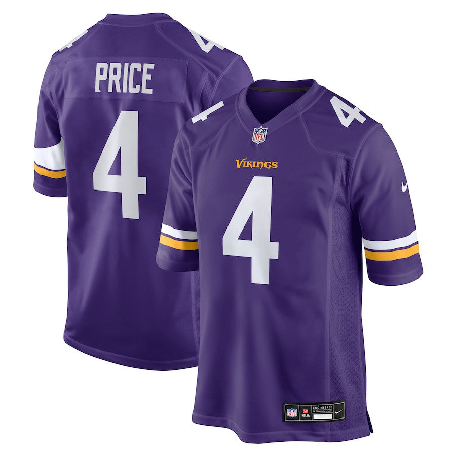 Myles Price 4 Minnesota Vikings Team Game Men Jersey - Purple