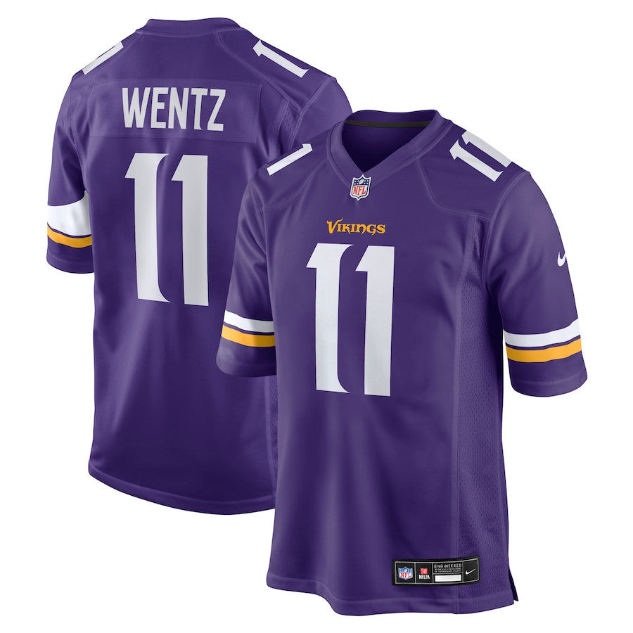 Carson Wentz 11 Minnesota Vikings Team Game Men Jersey - Purple