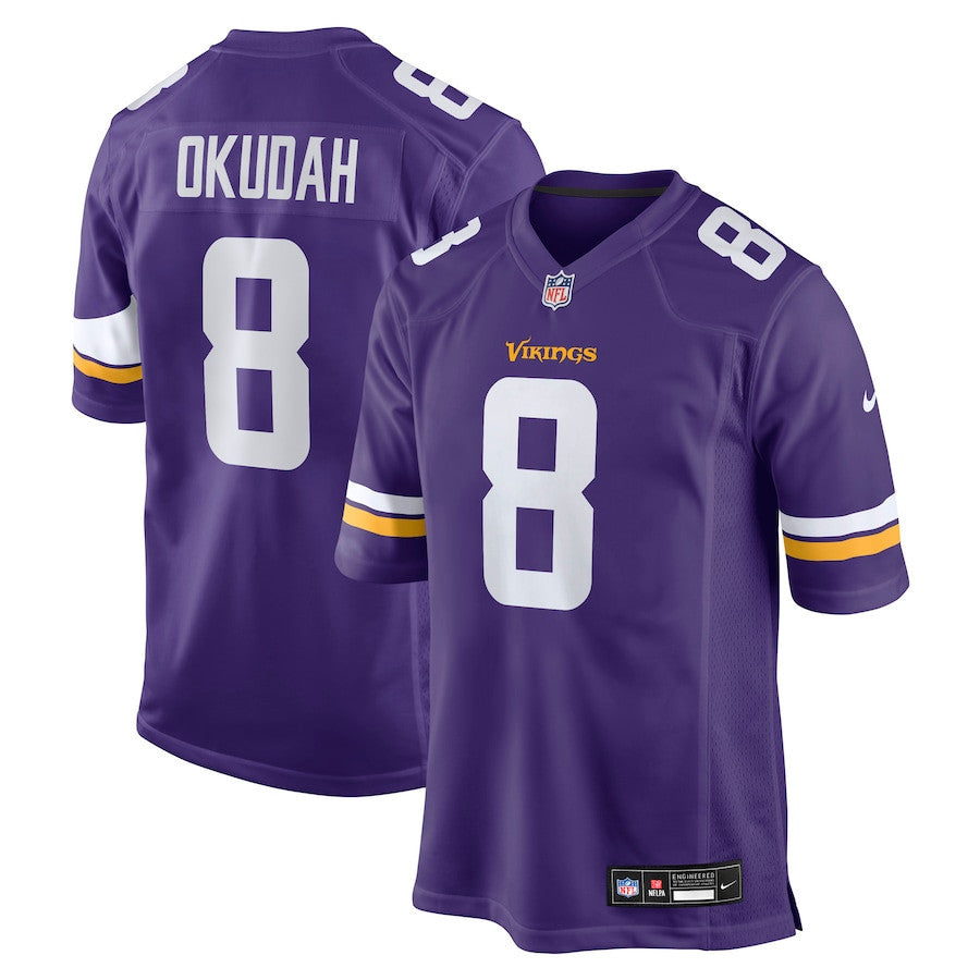 Jeff Okudah 8 Minnesota Vikings Team Game Men Jersey - Purple