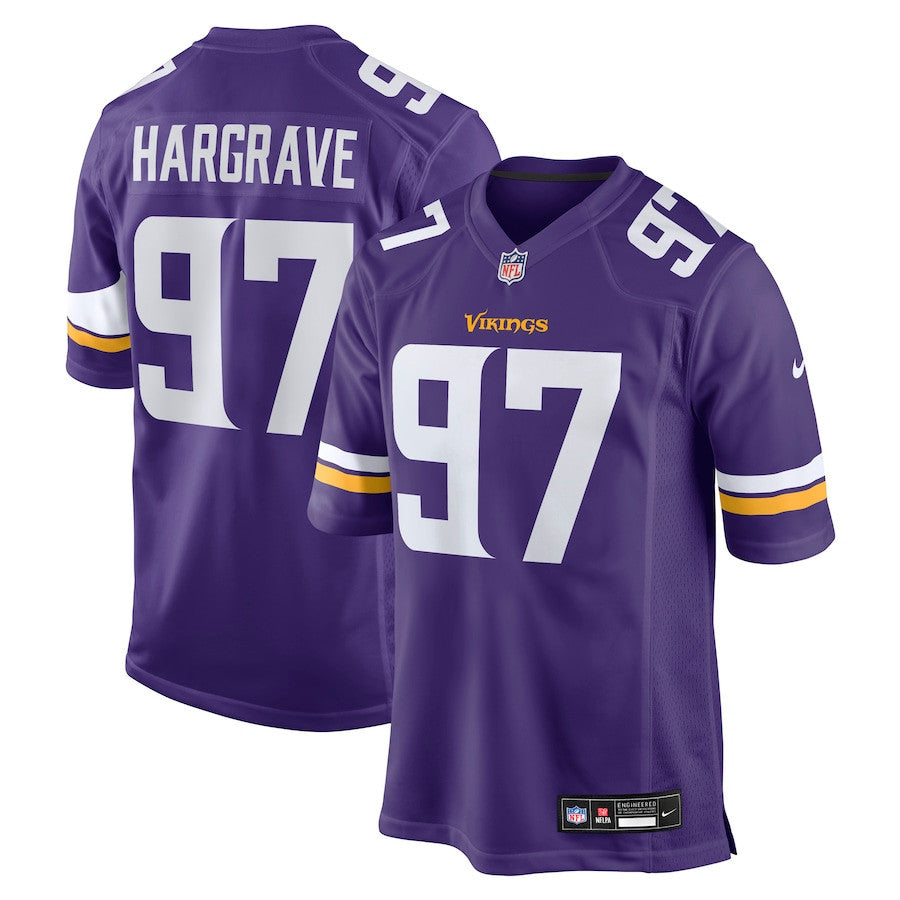 Javon Hargrave 97 Minnesota Vikings Team Game Men Jersey - Purple