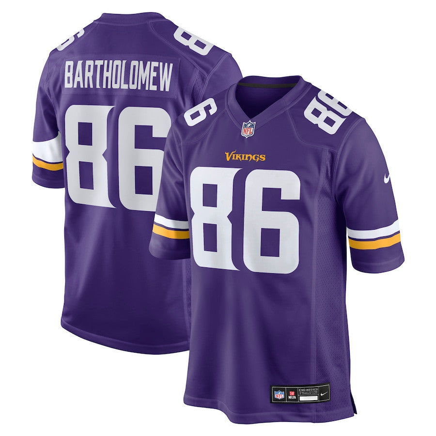 Gavin Bartholomew 86 Minnesota Vikings Team Game Men Jersey - Purple