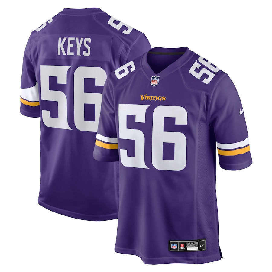 Austin Keys 56 Minnesota Vikings Team Game Men Jersey - Purple