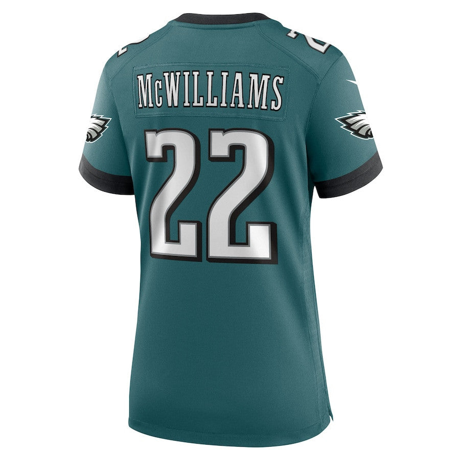 Mac McWilliams 22 Philadelphia Eagles Women's Team Game Jersey - Midnight Green