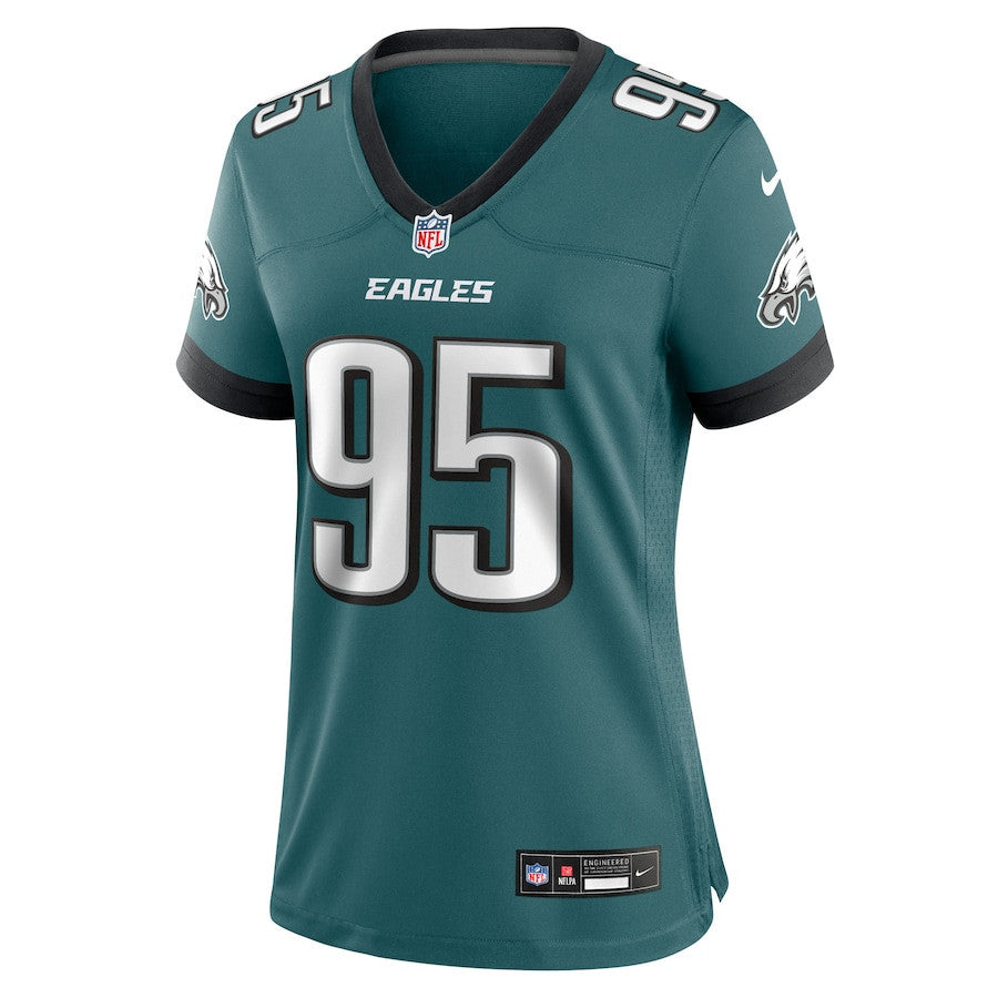 Ty Robinson 95 Philadelphia Eagles Women's Team Game Jersey - Midnight Green