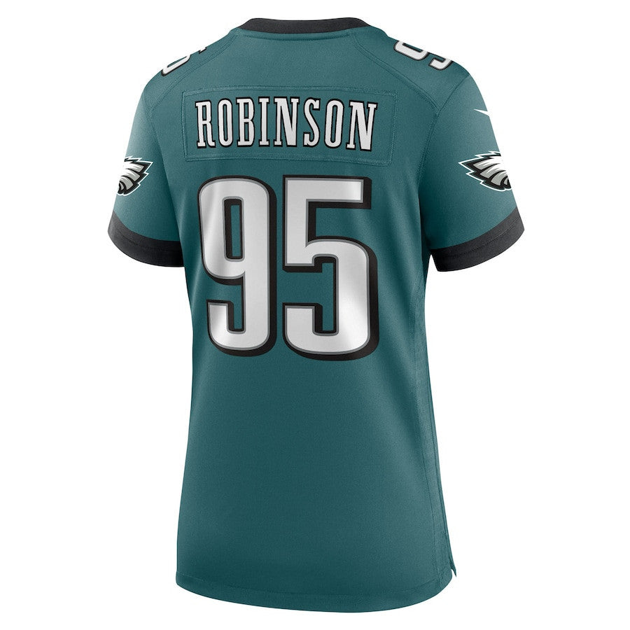 Ty Robinson 95 Philadelphia Eagles Women's Team Game Jersey - Midnight Green